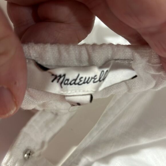 Madewell Square-Neck Mini Dress in 100% Linen in White NWT - Picture 8 of 14